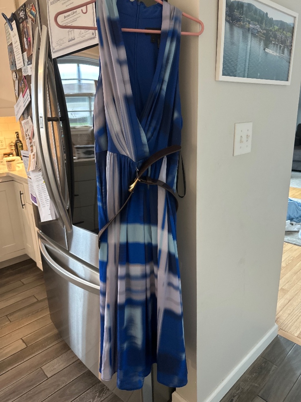 Dress for going out with belt attached